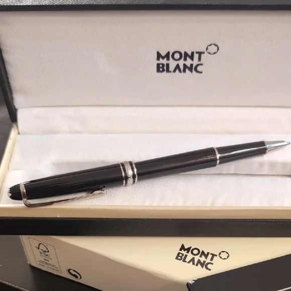 Montblanc Black and Platinum Coated Ballpoint Pen